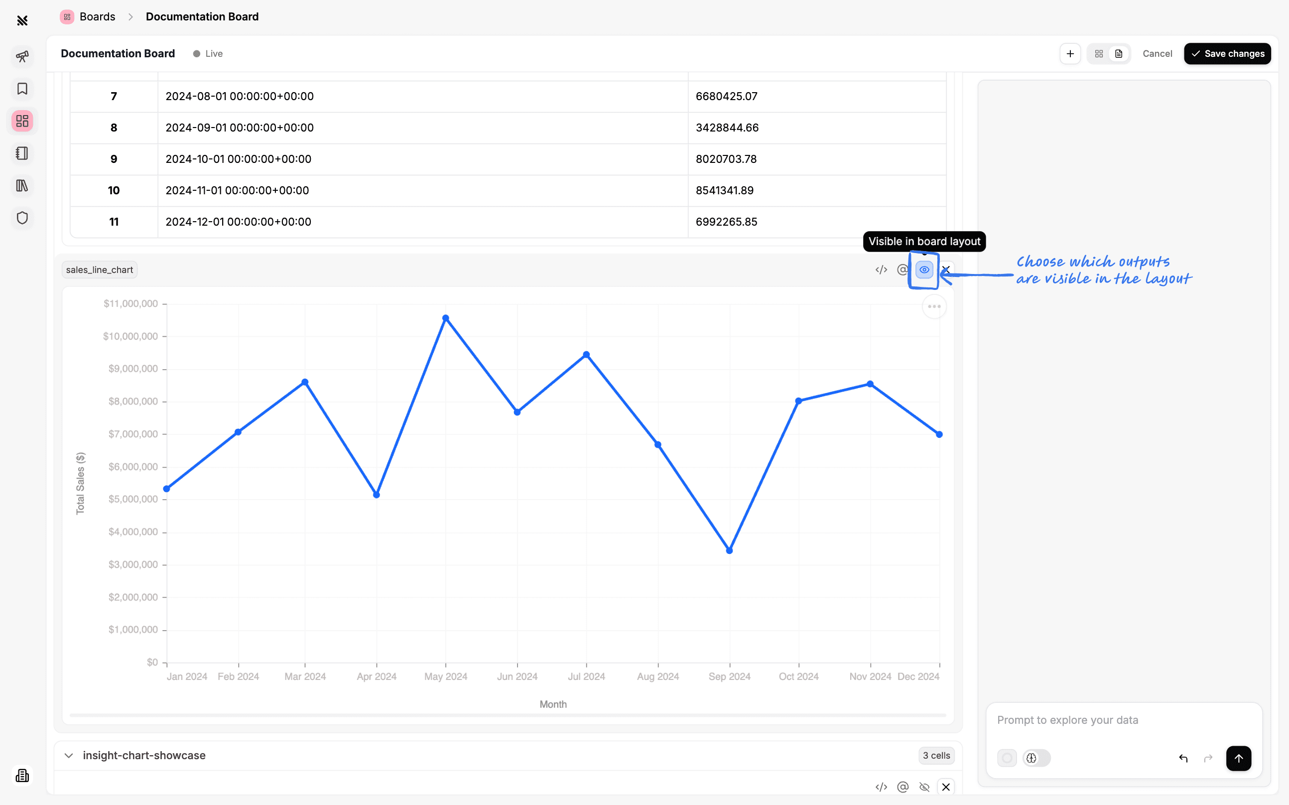 Querio Explore Interface