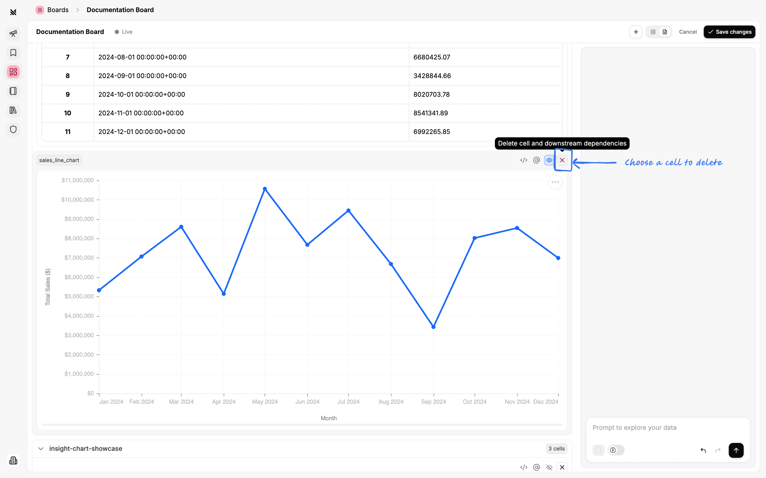 Querio Explore Interface