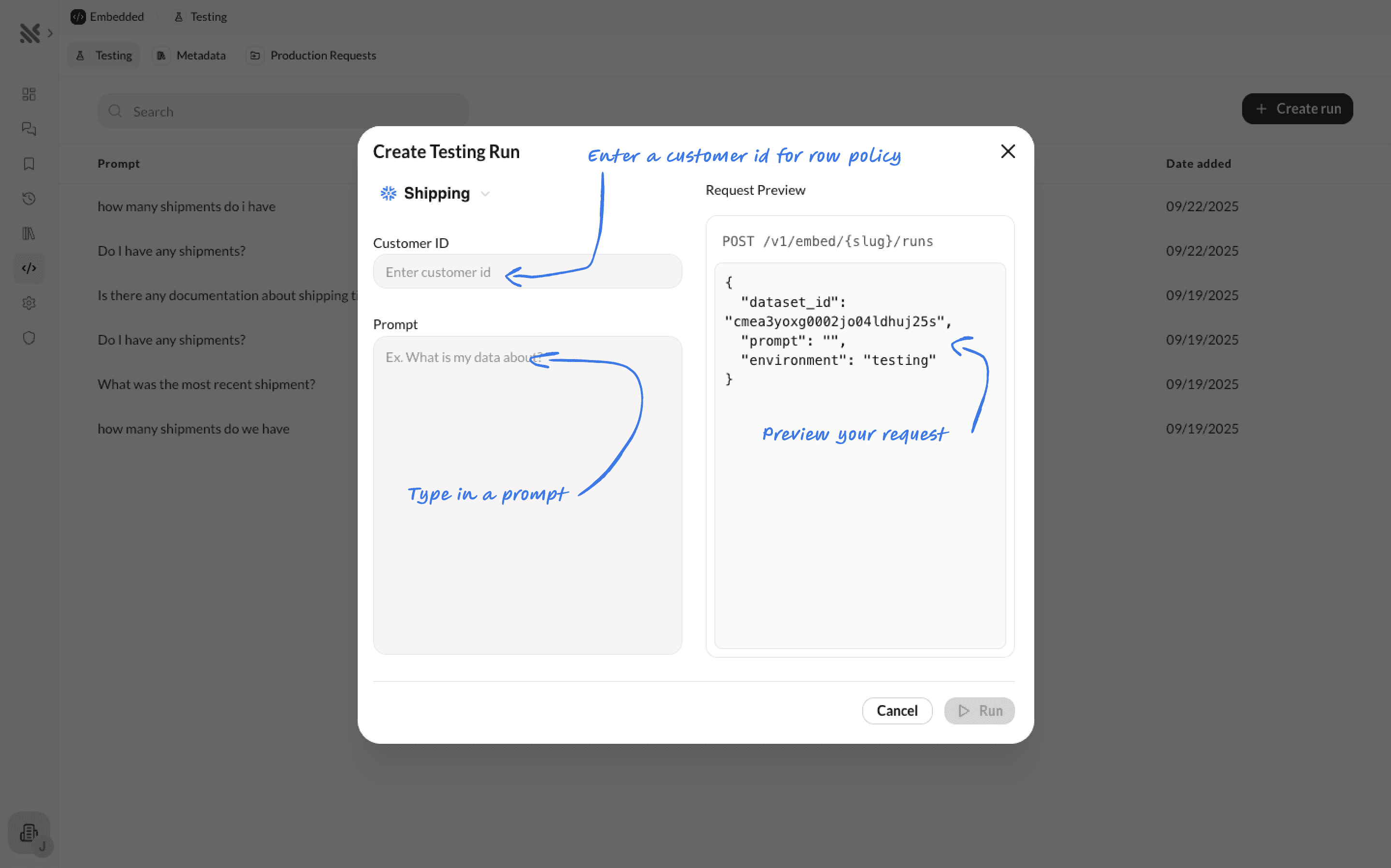 Querio Control Center Interface