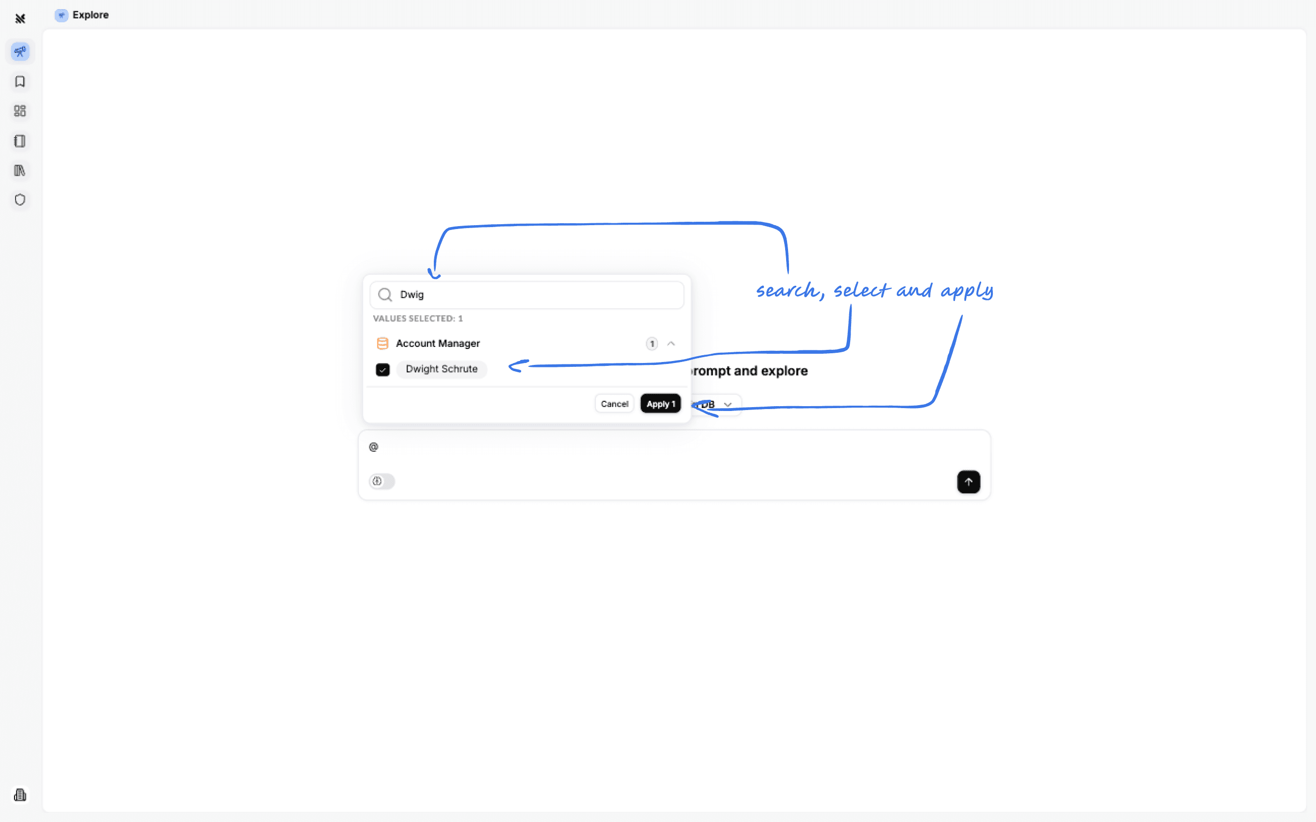 Querio Explore Interface