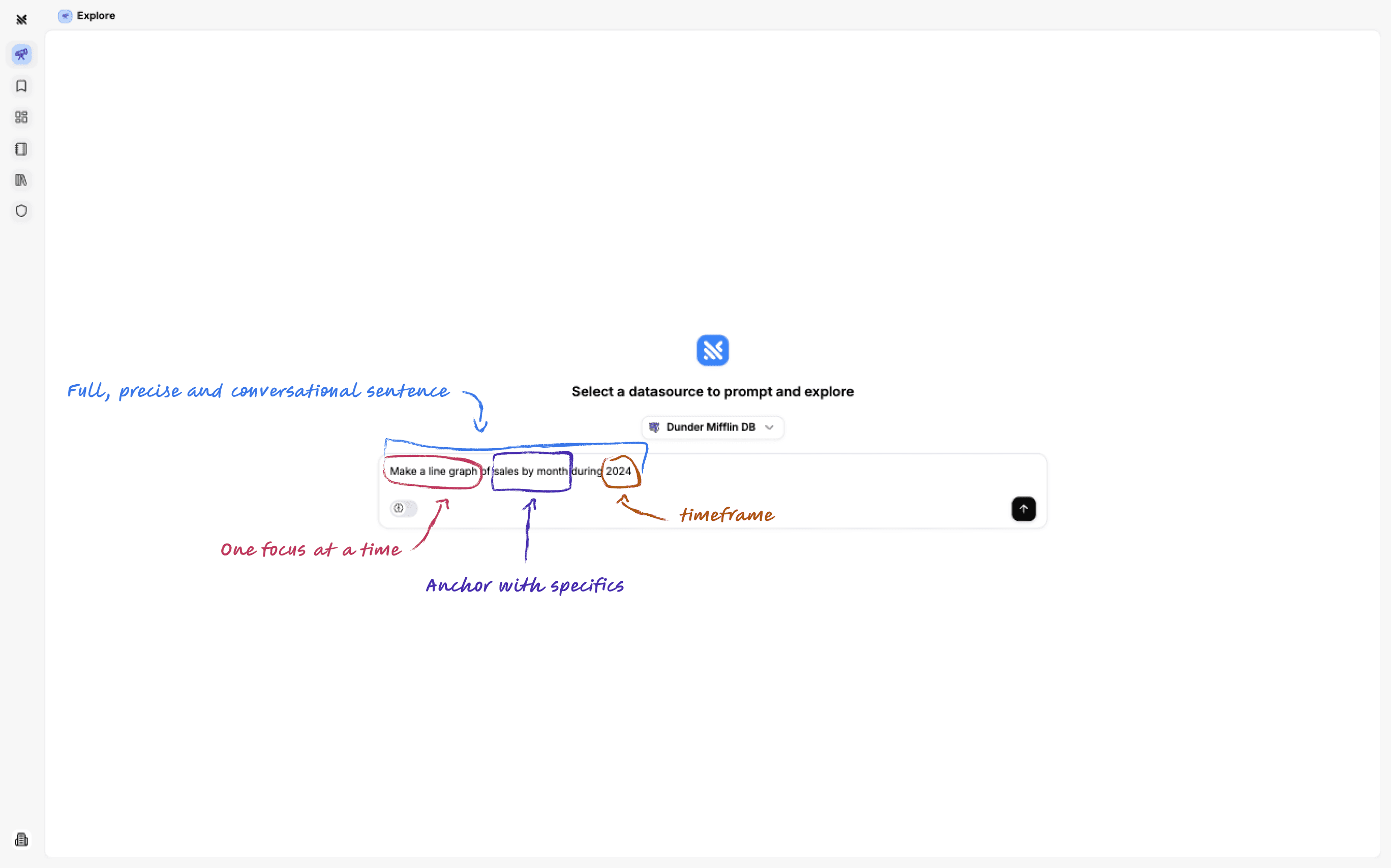 Querio Explore Interface