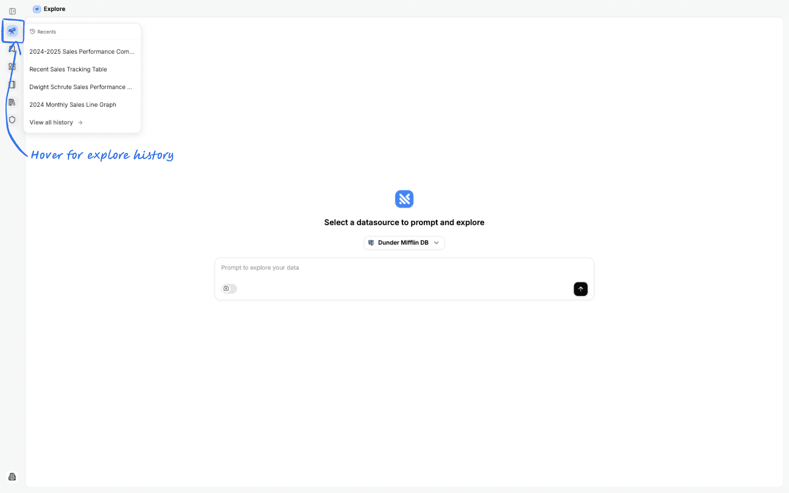 Querio History Interface