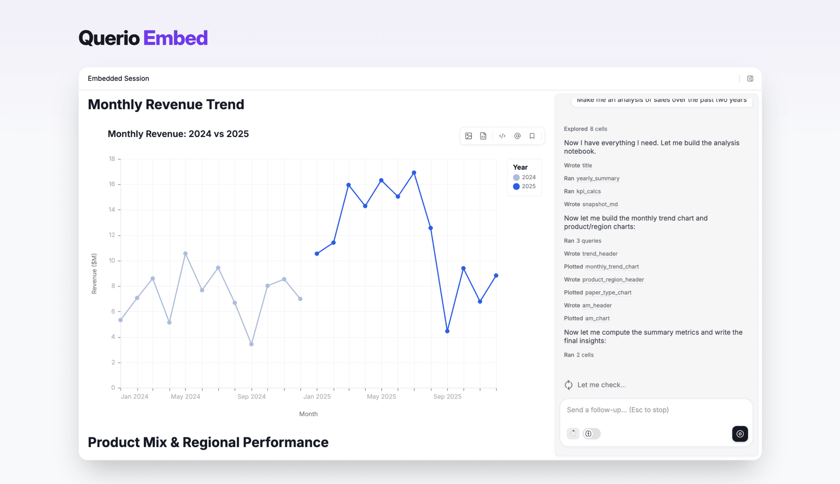 Example of explore UI embedded in an iframe on a host page
