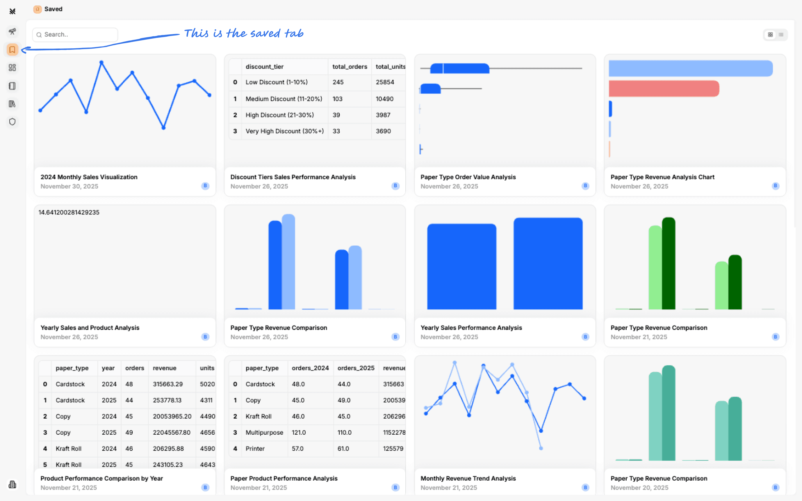 Querio Explore Interface