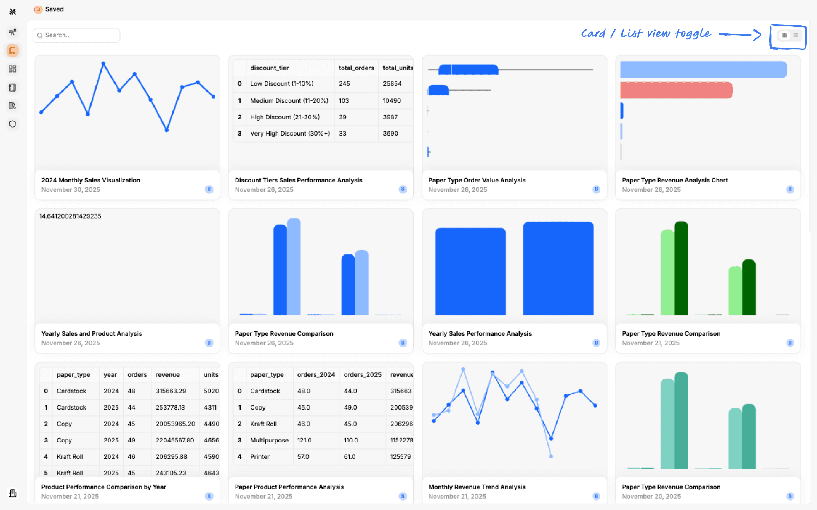 Querio Explore Interface