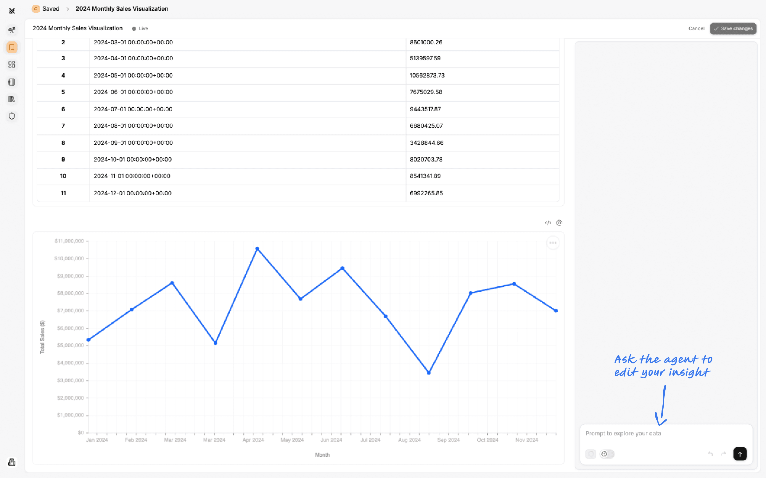 Querio Explore Interface
