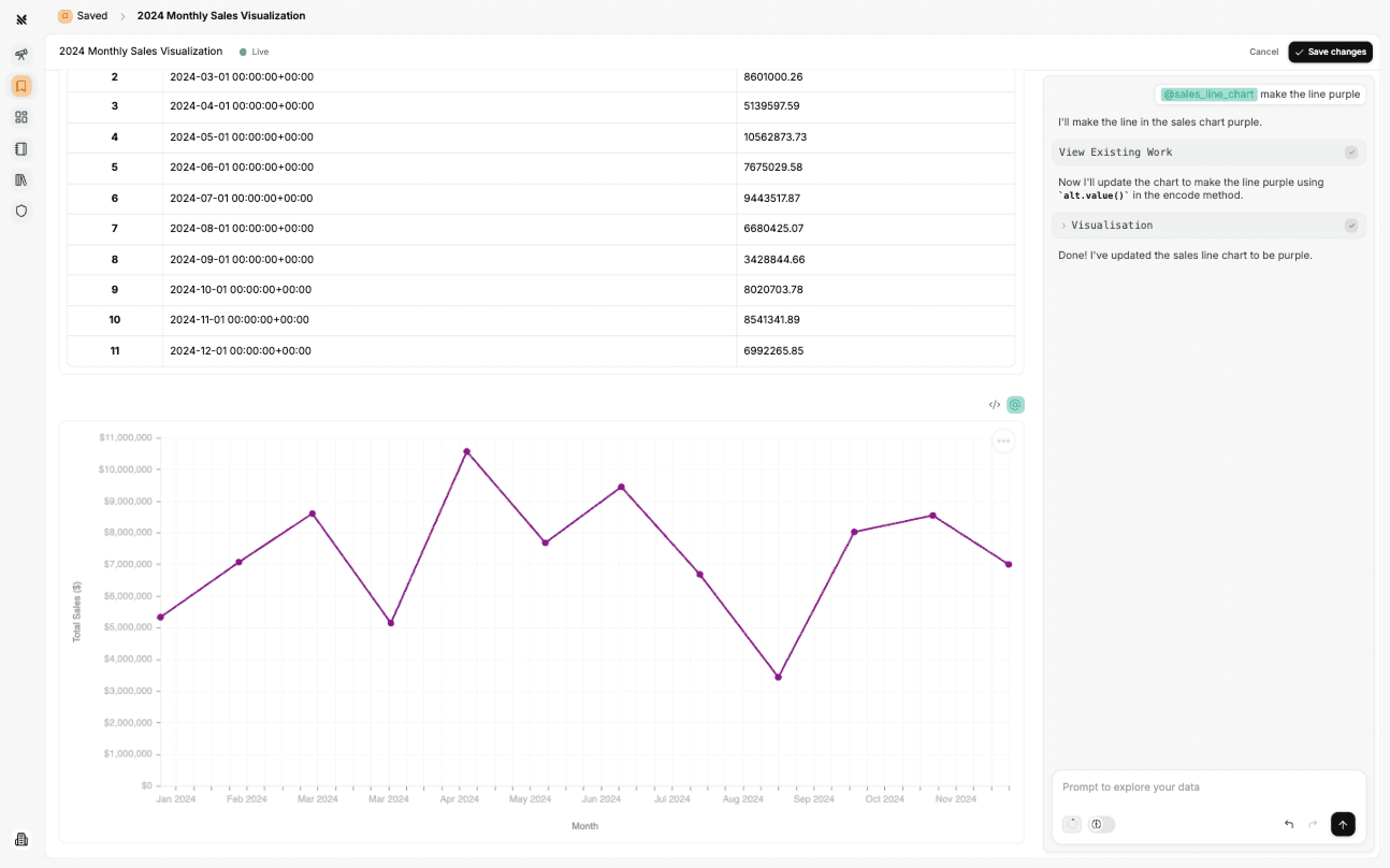 Querio Explore Interface